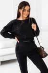 komplet czarny dres stylowy z dwustronna bluza crop