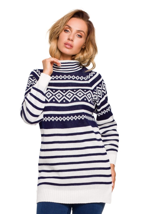 Stylowy sweter w paski 