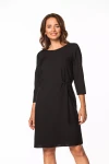 ponadczasowa sukienka midi do kolan czarna z rękawem 34 do łokci na biznesowe spotkanie.webp