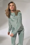 komplet bluza i spodnie welurowe miętowy.webp