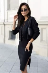 czarna sukienka z bomberką w zestawie.webp