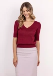 sweter damski z krótkimi rękawami.webp