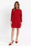 trapezowa sukienka w kolorze czerwonym.webp