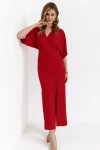 elegancki czerwony kombinezon palazzo.webp