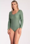 zielone body damskie z długim rękawem.webp