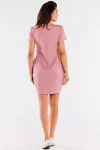 różowa sukienka mini z wygodnego materiału.webp