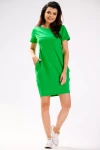 zielona sukienka mini z krótkim rękawem.webp