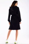 czarna sukienka midi z kapturem.webp