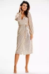 beżowa sukienka z cekinami midi.webp
