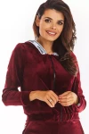 bluza z zamkiem bordowa