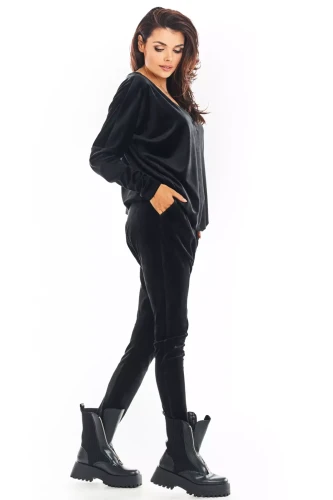 eleganckie spodnie dresowe damskie z weluru