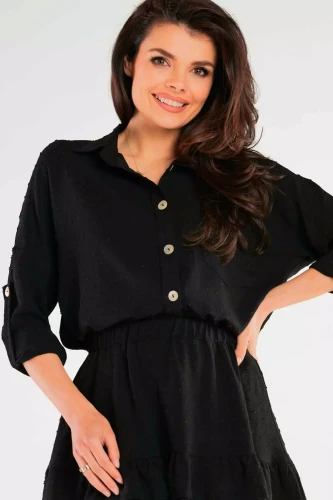 luźna koszula damska zapinana na guziki