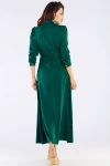 koszulowa zielona sukienka z wiskozy na co dzień
