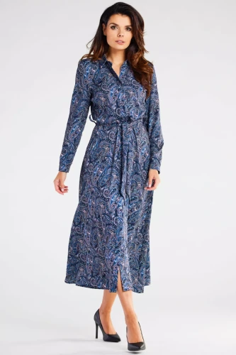 sukienka maxi szmizjerka z guzikami