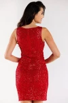 czerwona cekinowa sukienka mini