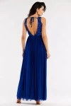 elegancka sukienka maxi niebieska