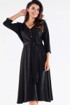 sukienka z wiązaniem w talii czarny