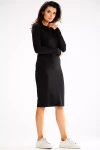 sukienka czarna z kołnierzykiem polo