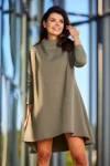 khaki sukienka bawełniana z kołnierzem