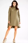 sukienka khaki z kołnierzem na spacer