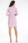 sukienka pudrowa kopertowa z aplikacją