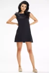 czarna sukienka mini trapezowa