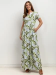 Printowana zielono-niebieska sukienka maxi idealna na co dzień.webp