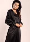 Elegancka czarna bluzka satynowa oversize do spódnicy midi.webp