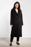 czarny płaszcz damski midi z wełną i kołnierzem.webp
