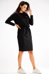 minimalistyczna sukienka dzianinowa z regulacją w talii.webp
