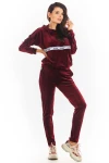 welurowe spodnie dresowe damskie bordowe.webp