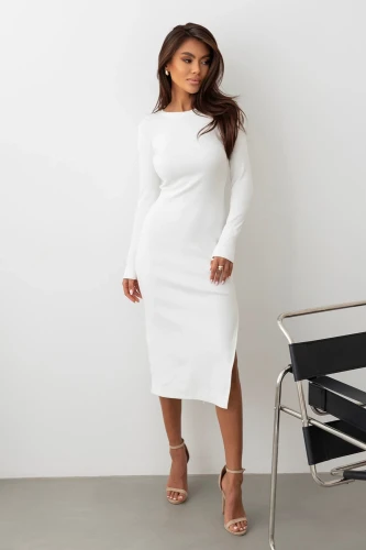 sukienka midi slim fit z długim rękawem.webp