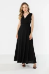 czarna lniana sukienka maxi.webp