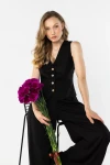 elegancka czarna kamizelka z lnu.webp