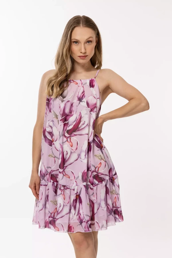 Letnia szyfonowa sukienka w kwiaty