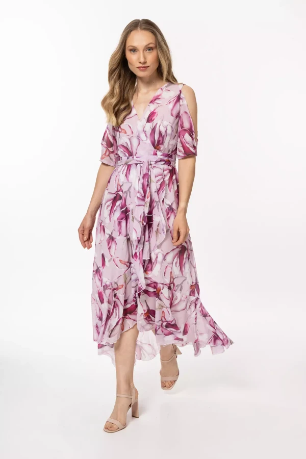 Szyfonowa sukienka w kwiatowy wzór