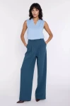 teal eleganckie spodnie damskie z szerokimi nogawkami.webp