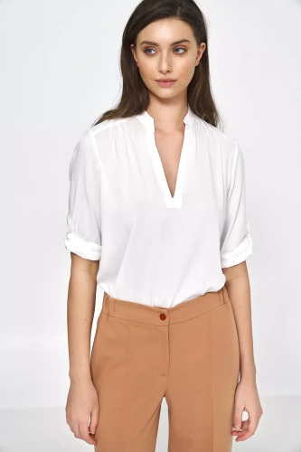 Elegancka bluzka do spodni materiałowych fieolet.webp