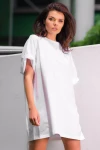 Luźna sukienka casual o prostym kroju biała.webp