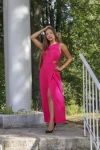 Sukienka damska maxi o prostym fasonie z rozcięciem.webp