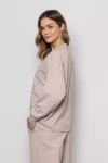 Luźna bluza damska z dekoltem V beż.webp