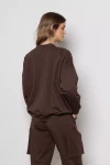 Damska bluza rozpinana w stylu casual czekolada.webp