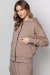 Bluza damska z kieszeniami wszytymi z przodu latte.webp